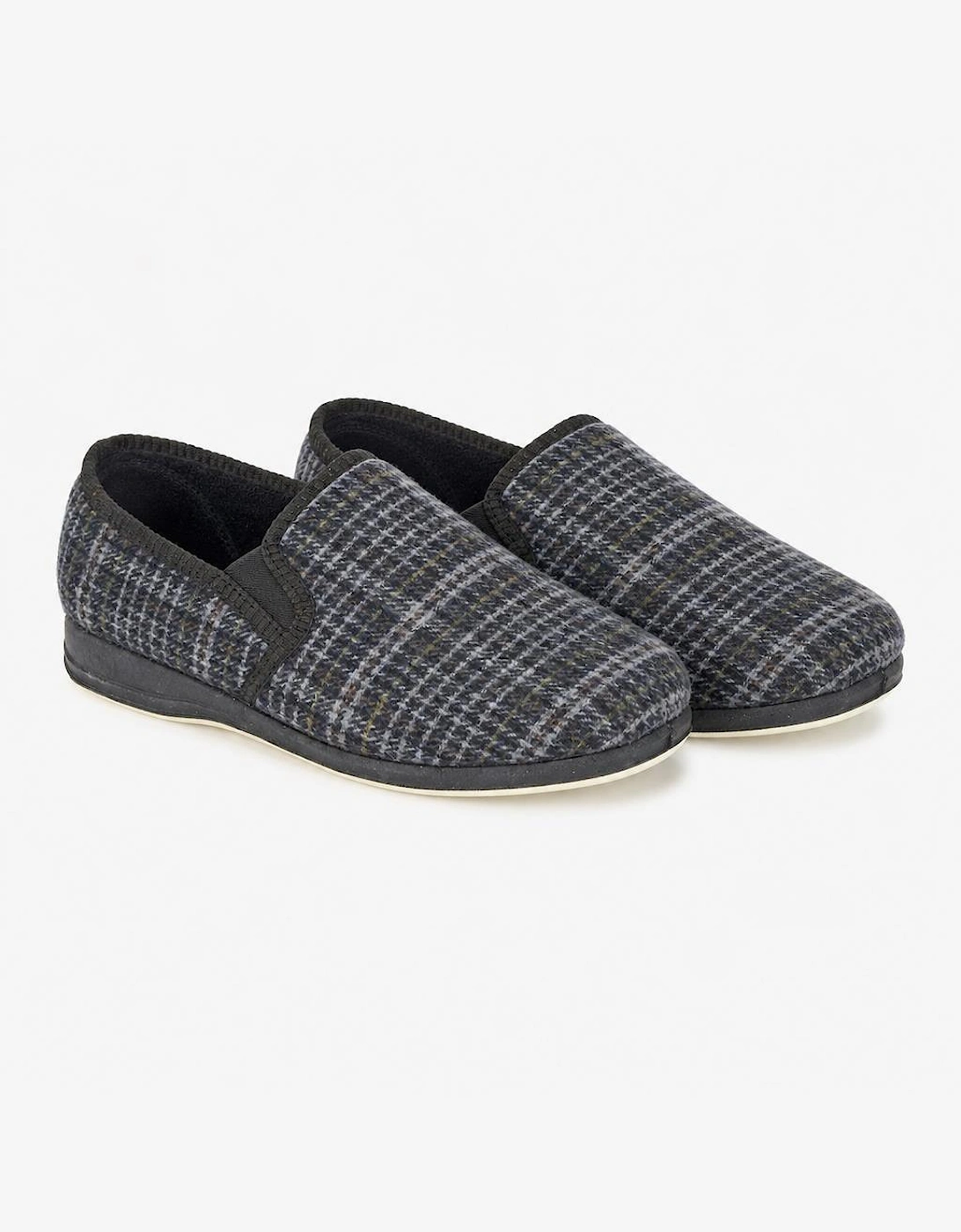 Sleepers JOSEPH Mens Full Slippers Grey Check