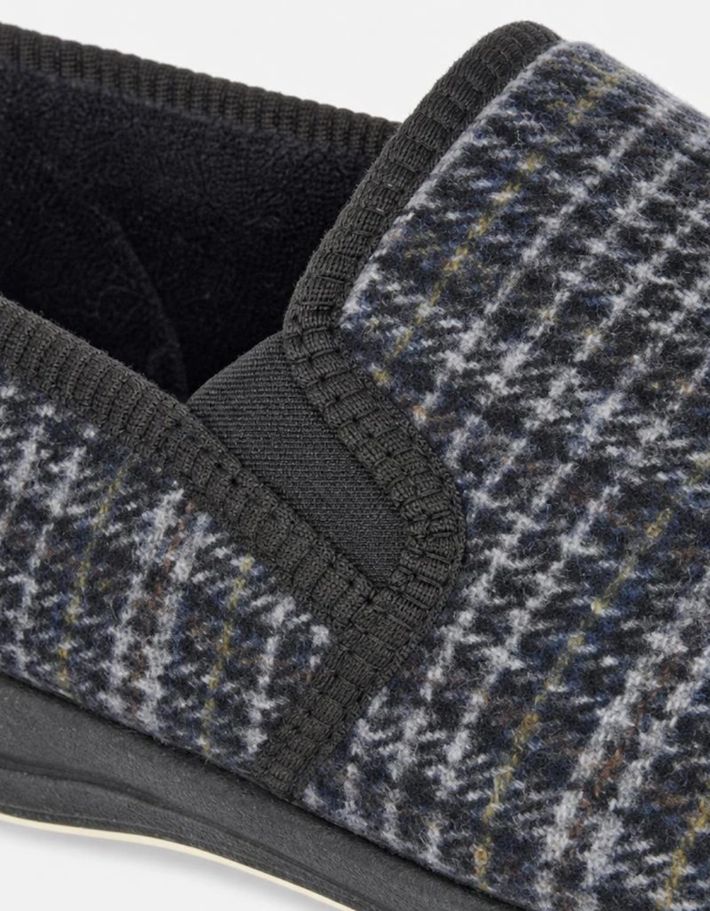Sleepers JOSEPH Mens Full Slippers Grey Check
