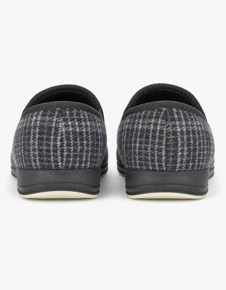 Sleepers JOSEPH Mens Full Slippers Grey Check