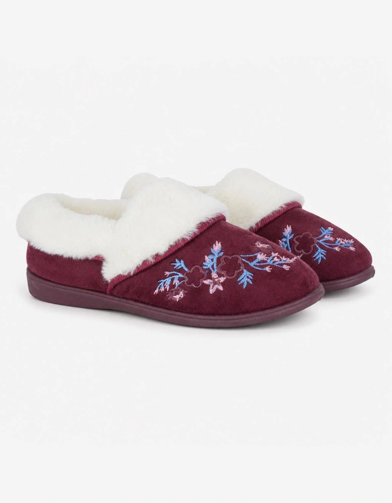 Sleepers CLARE Womens Full Slippers Burgundy