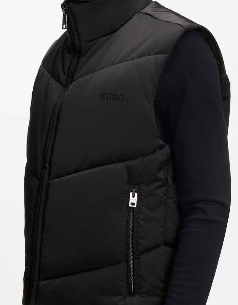 BEROLINO Padded Black Nylon Gilet