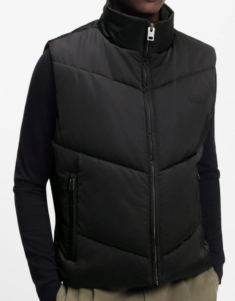 BEROLINO Padded Black Nylon Gilet