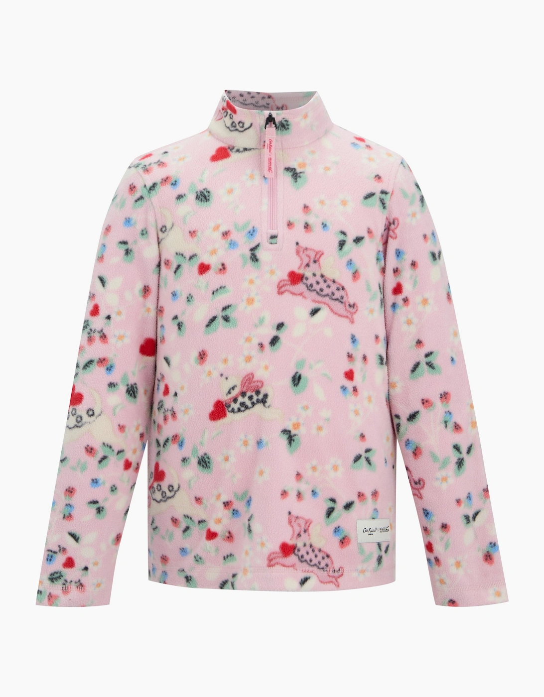 Regatta Childrens/Kids Cath Kidston Puppy Floral Half Zip Fleece Top