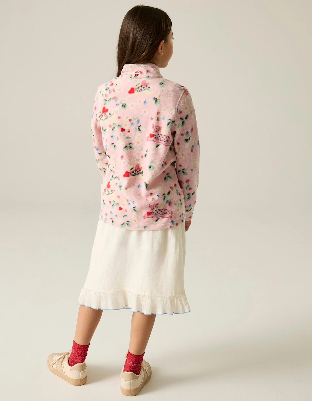 Regatta Childrens/Kids Cath Kidston Puppy Floral Half Zip Fleece Top