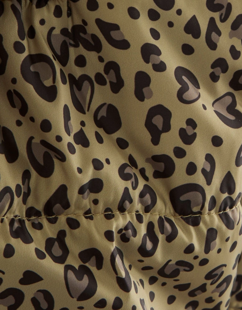 Regatta Childrens/Kids Penrose Heart Leopard Print Quilted Puddle Suit