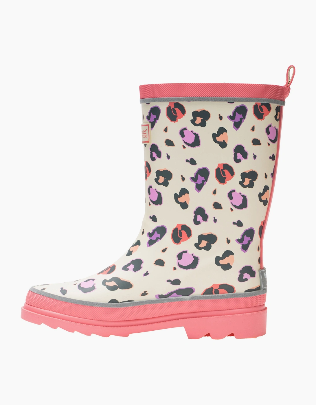 Regatta Childrens/Kids Foxfire Leopard Print Reflective Wellington Boots