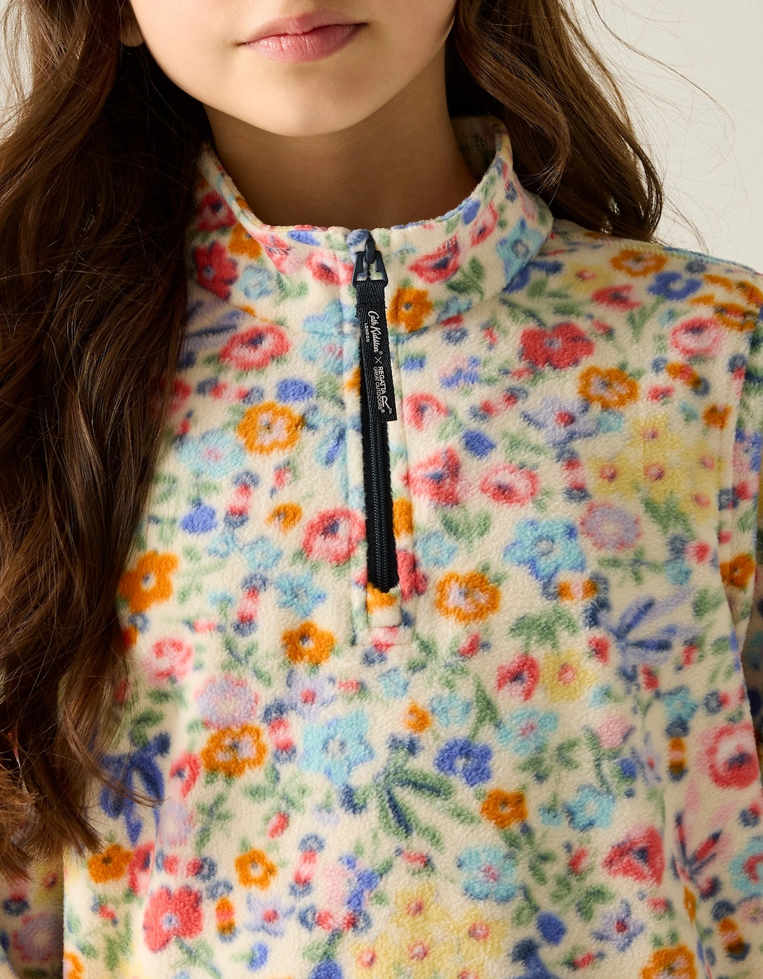 Regatta Childrens/Kids Cath Kidston Harmony Ditsy Quarter Zip Fleece Top