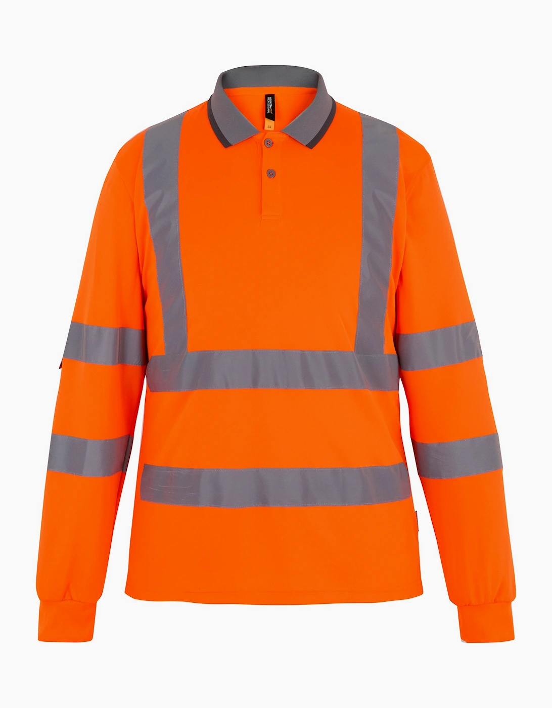 Men's Regatta Mens Pro Contract High-Vis Long-Sleeved Polo Shirt - Orange - Size: 46