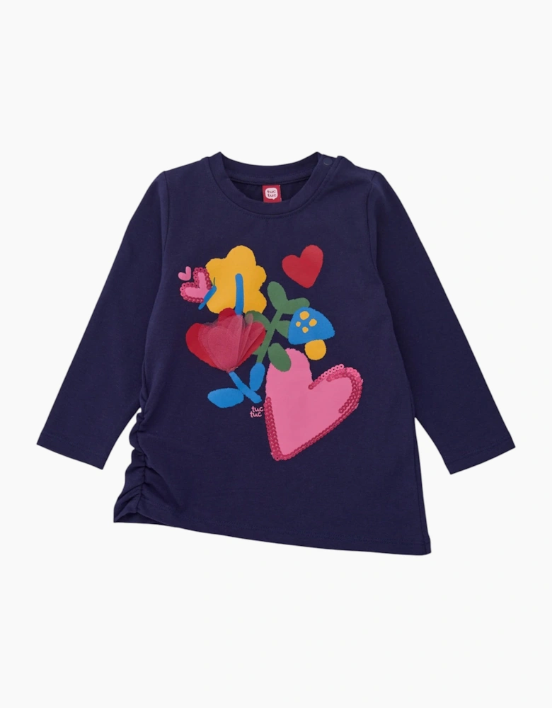 Girls Navy Multicoloured Top