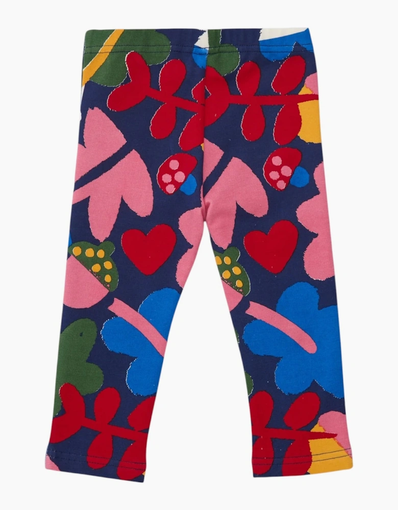 Girls Navy Multicoloured Leggings