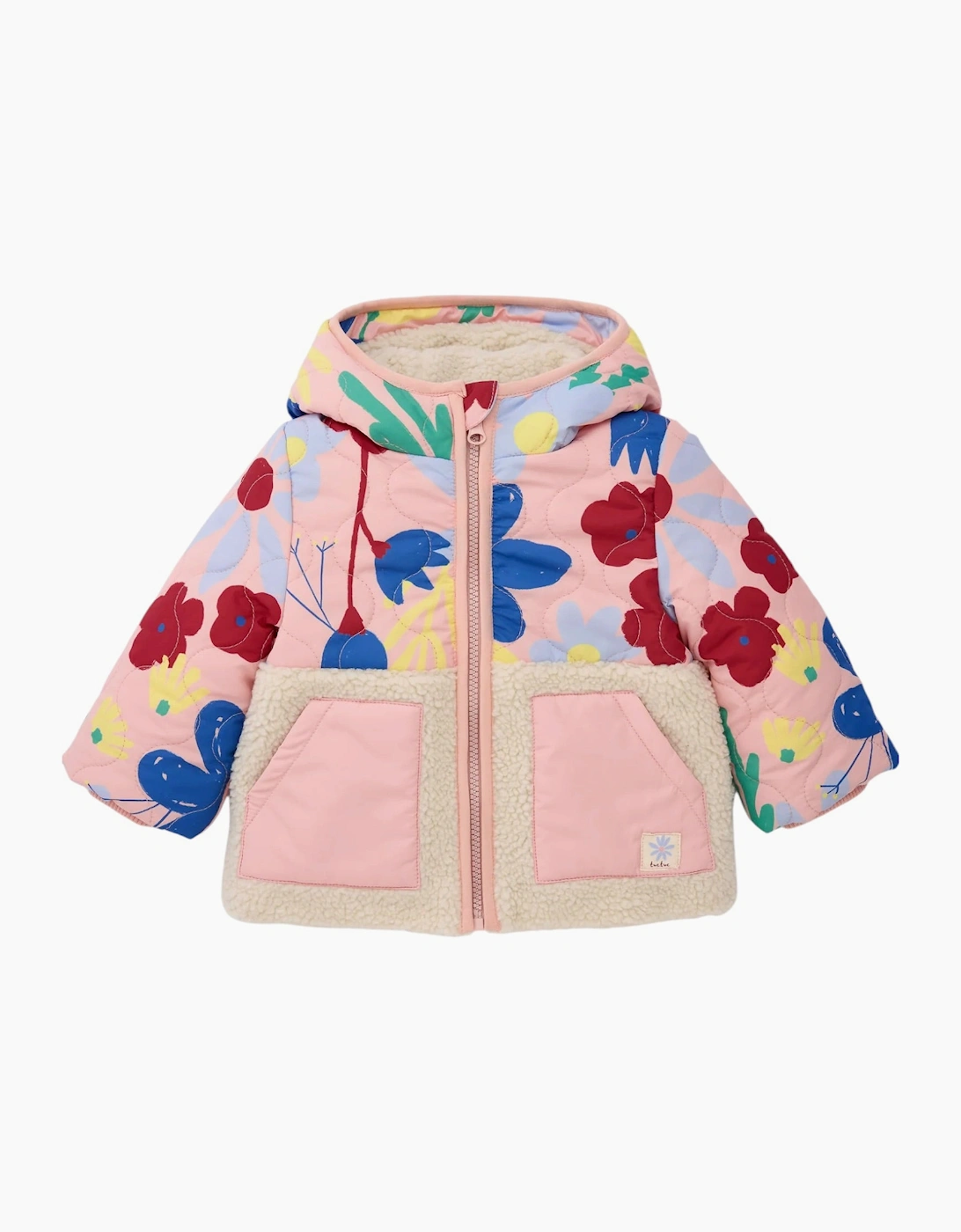 Girls Pale Pink Fleece Padded Coat