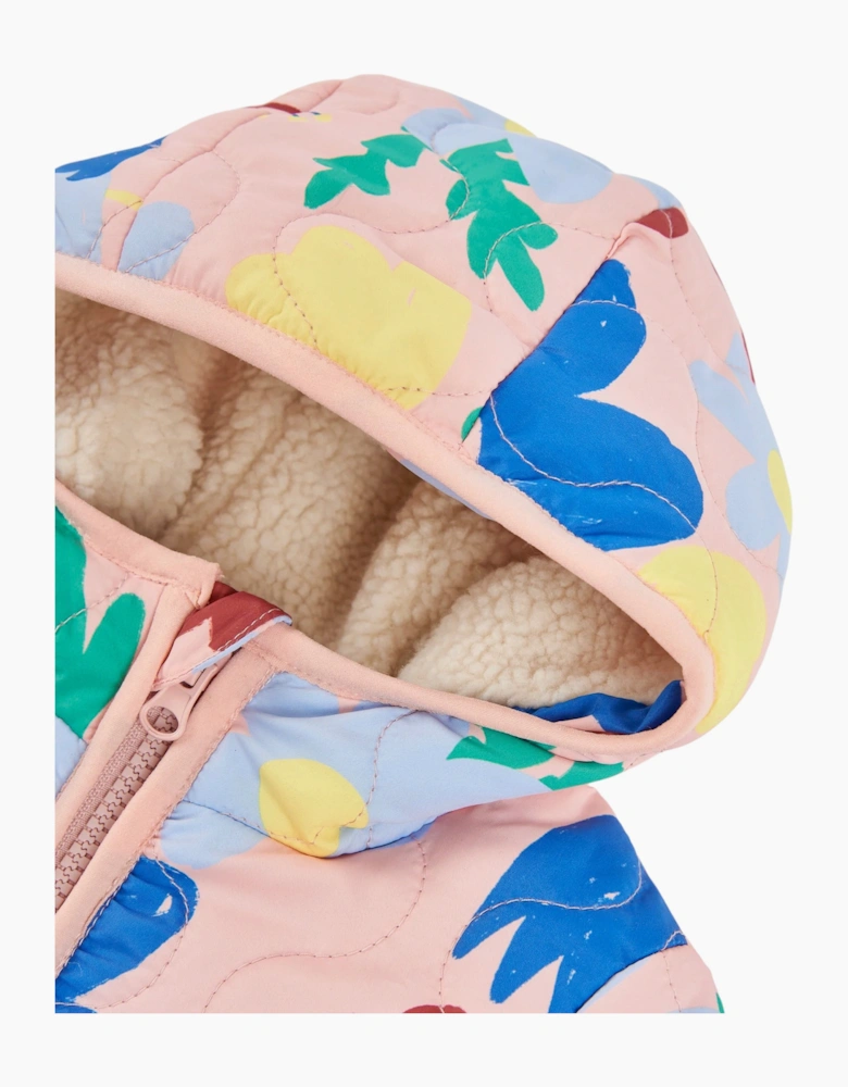 Girls Pale Pink Fleece Padded Coat