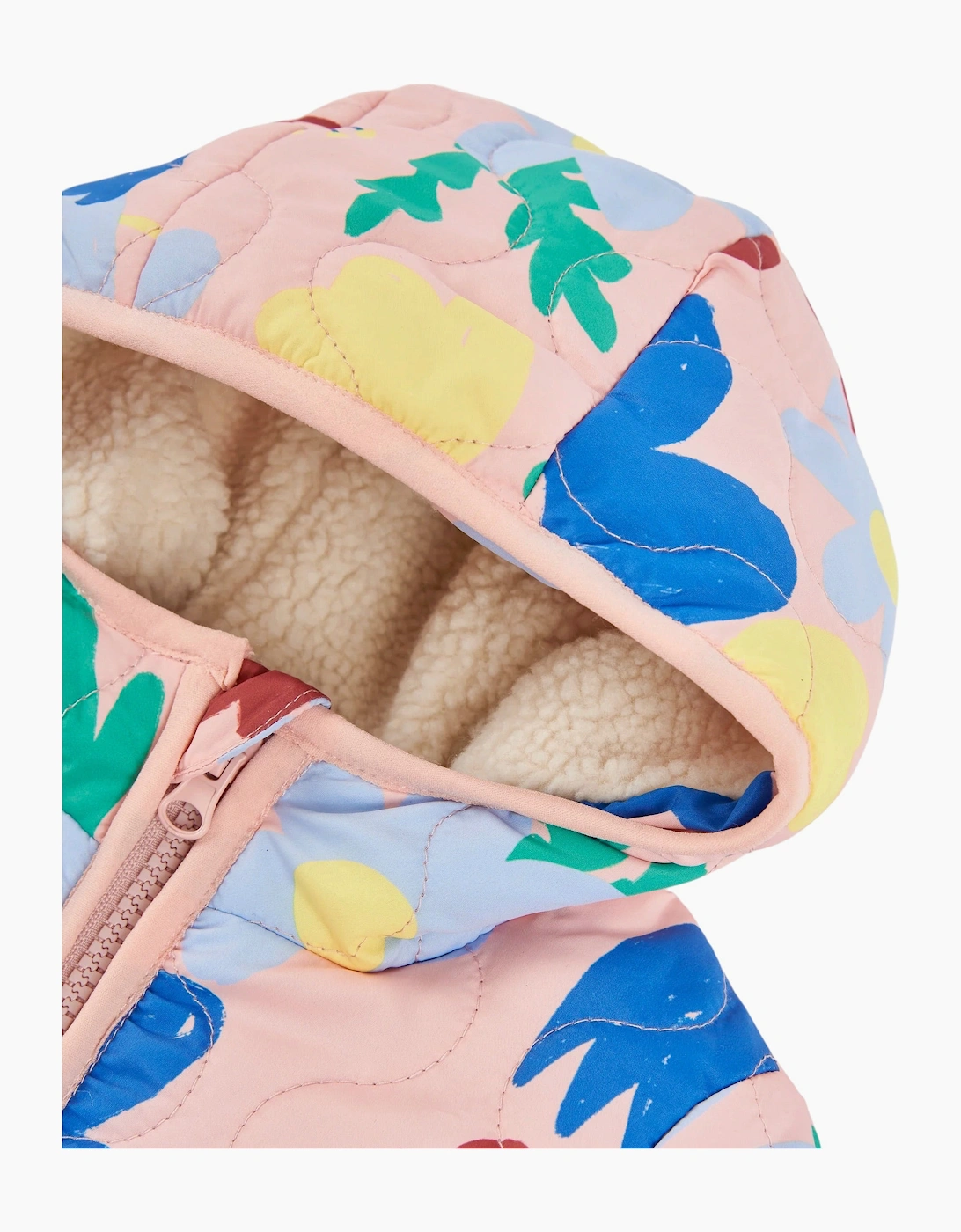 Girls Pale Pink Fleece Padded Coat