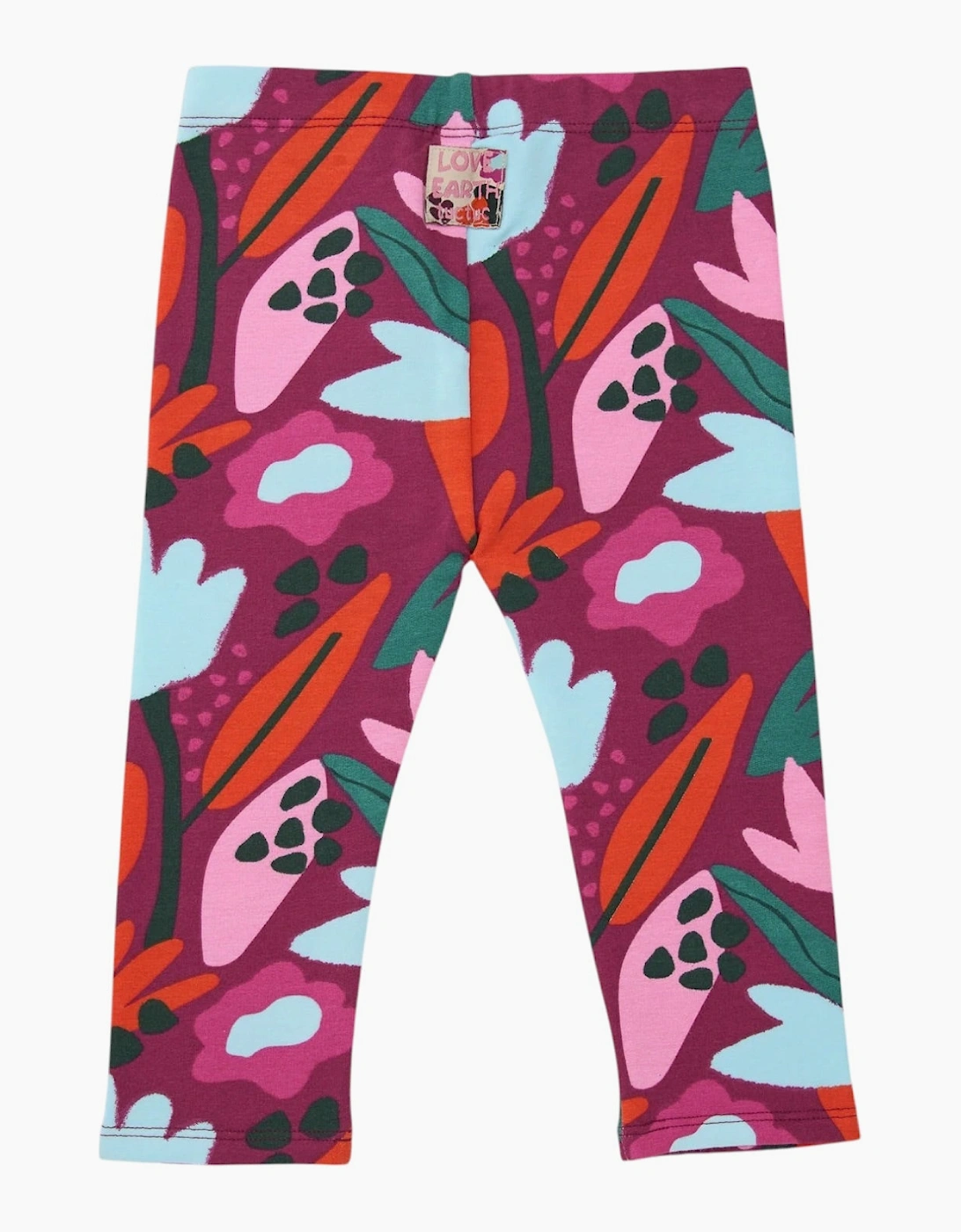 Girls Purple Floral Leggings