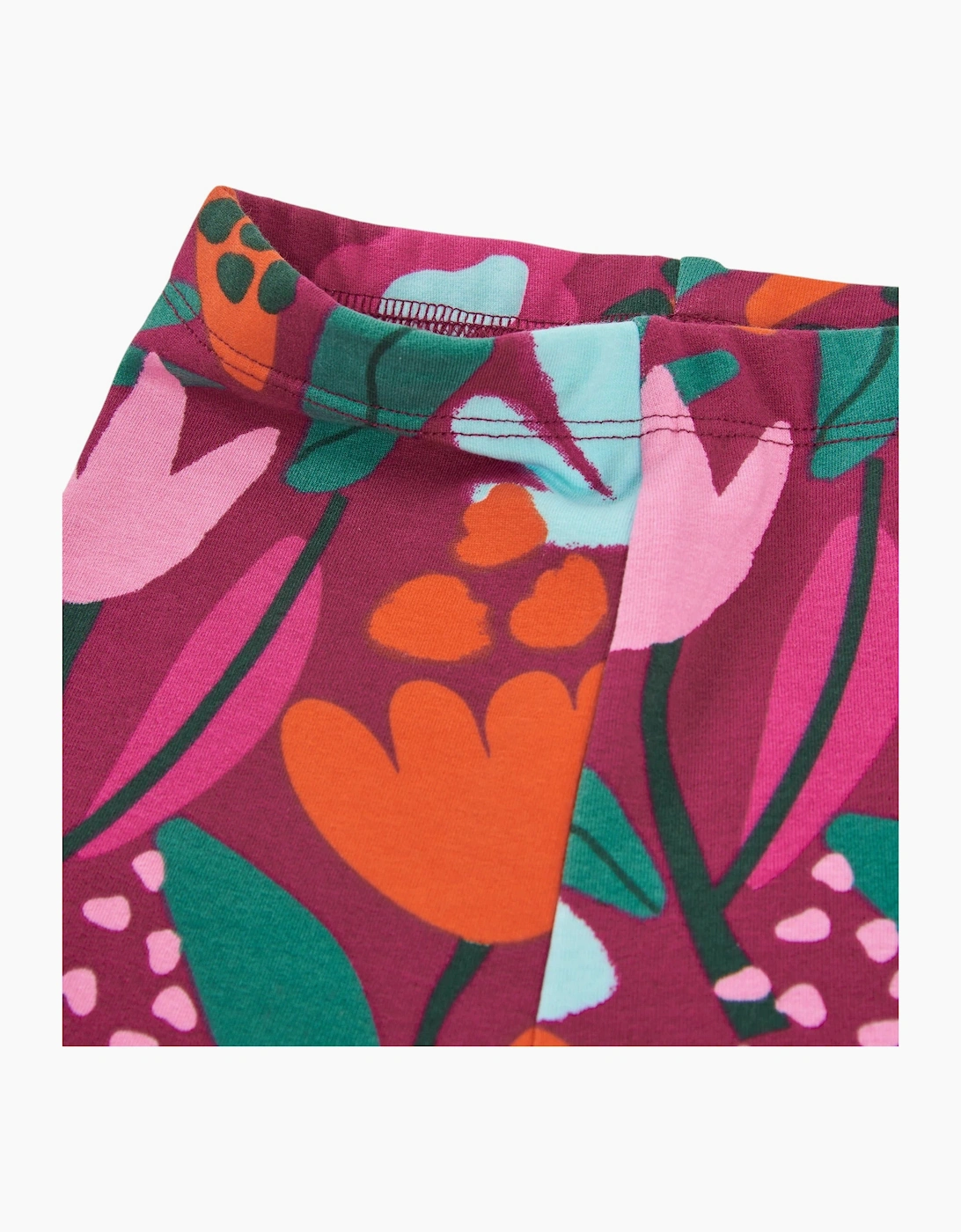 Girls Purple Floral Leggings