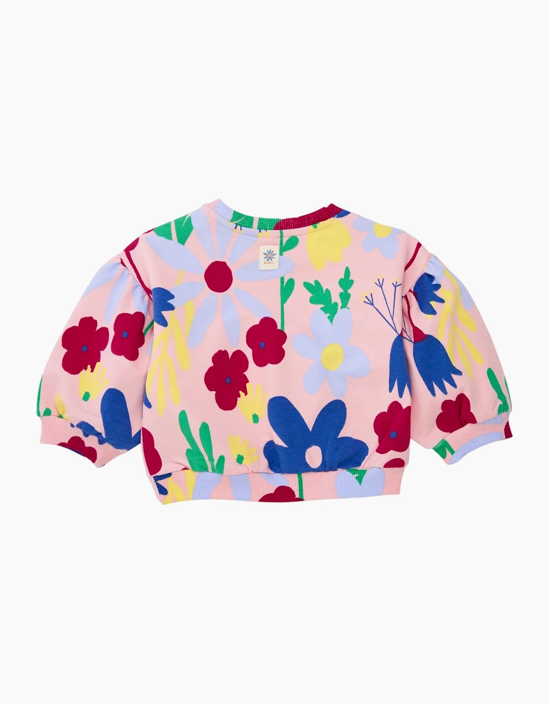 Girls Pale Pink Floral Sweatshirt