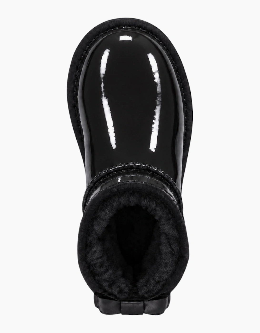 Girls Black Patent Ribbon Boots