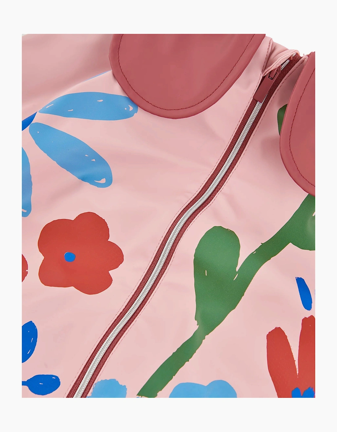 Girls Pale Pink Floral Raincoat