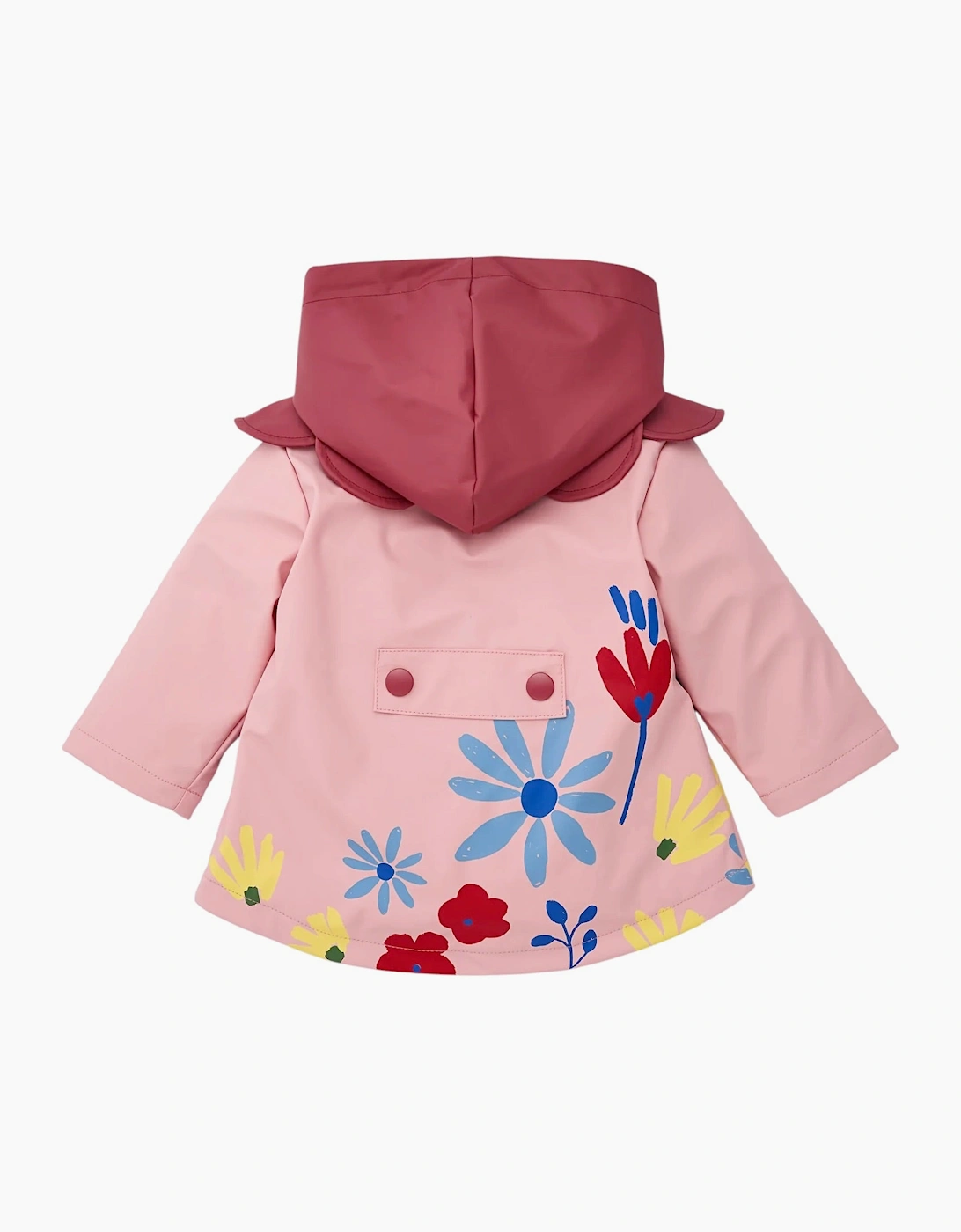 Girls Pale Pink Floral Raincoat