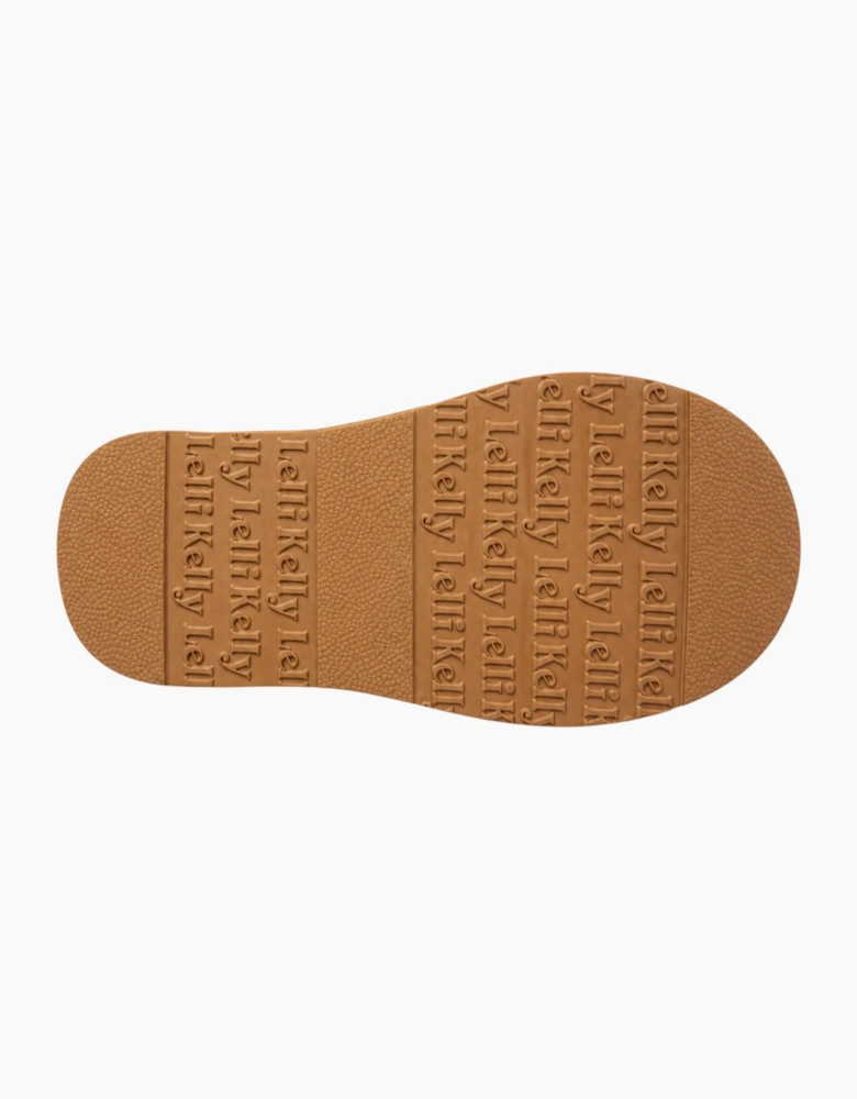 Girls Tan Suede Slippers