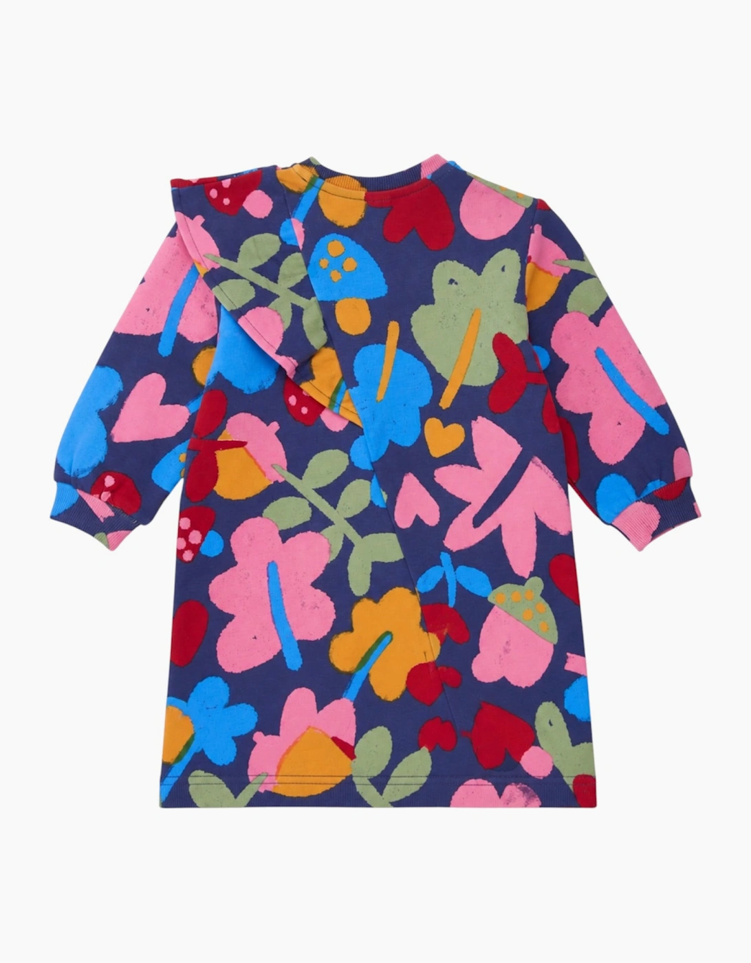 Girls Navy Multicoloured Sweatshirt Dress