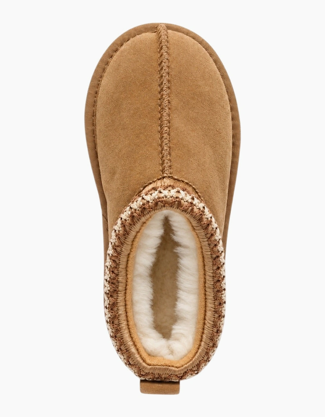 Girls Tan Suede Slippers