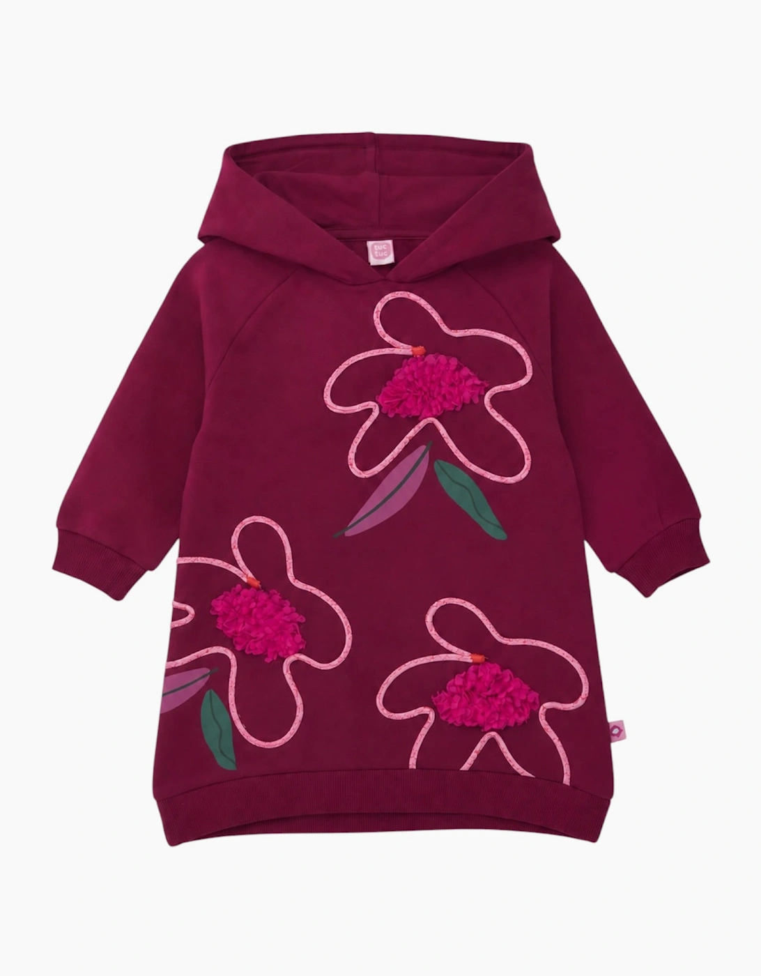 Girls Purple Hooded Sweatshirt Dress