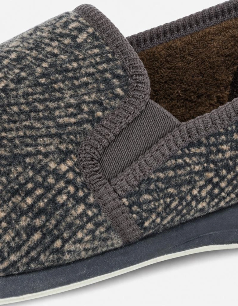 Sleepers JOSEPH Mens Full Slippers Brown Check