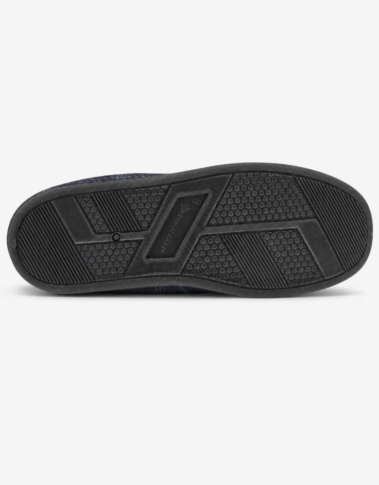 Dunlop OWEN Mens Full Slippers Navy Check