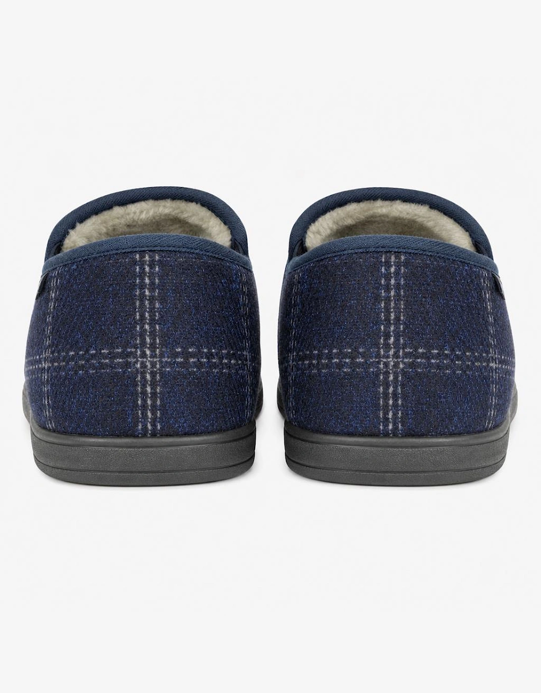 Dunlop OWEN Mens Full Slippers Navy Check