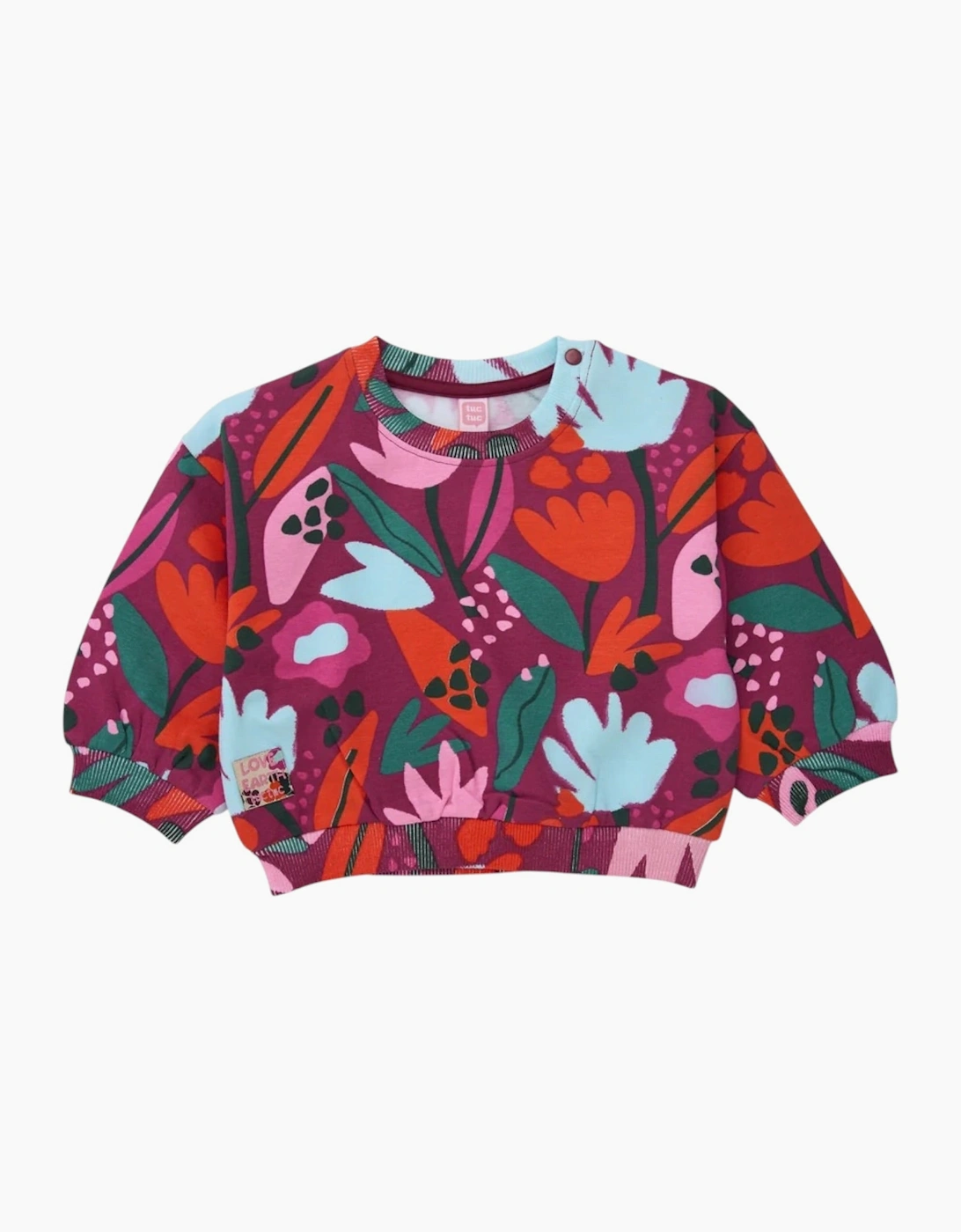Girls Purple Floral Sweatshirt