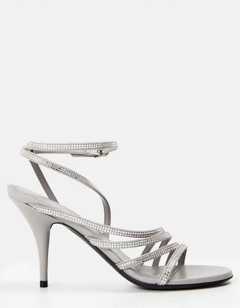 Womens Sculptural Heeled Sandals