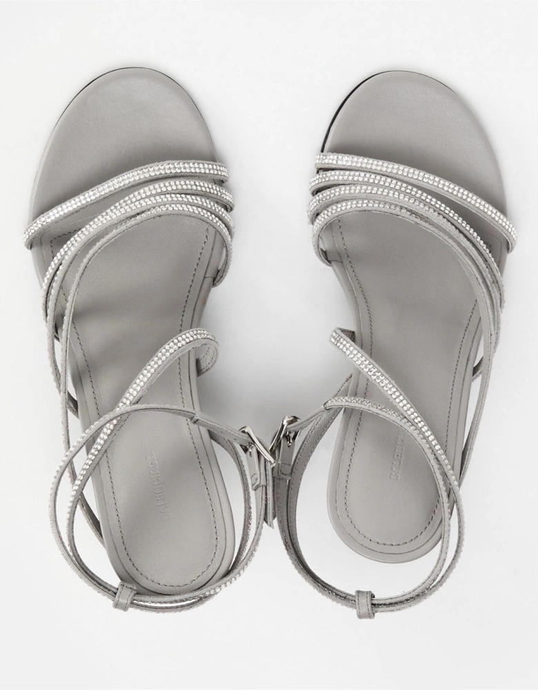 Womens Sculptural Heeled Sandals