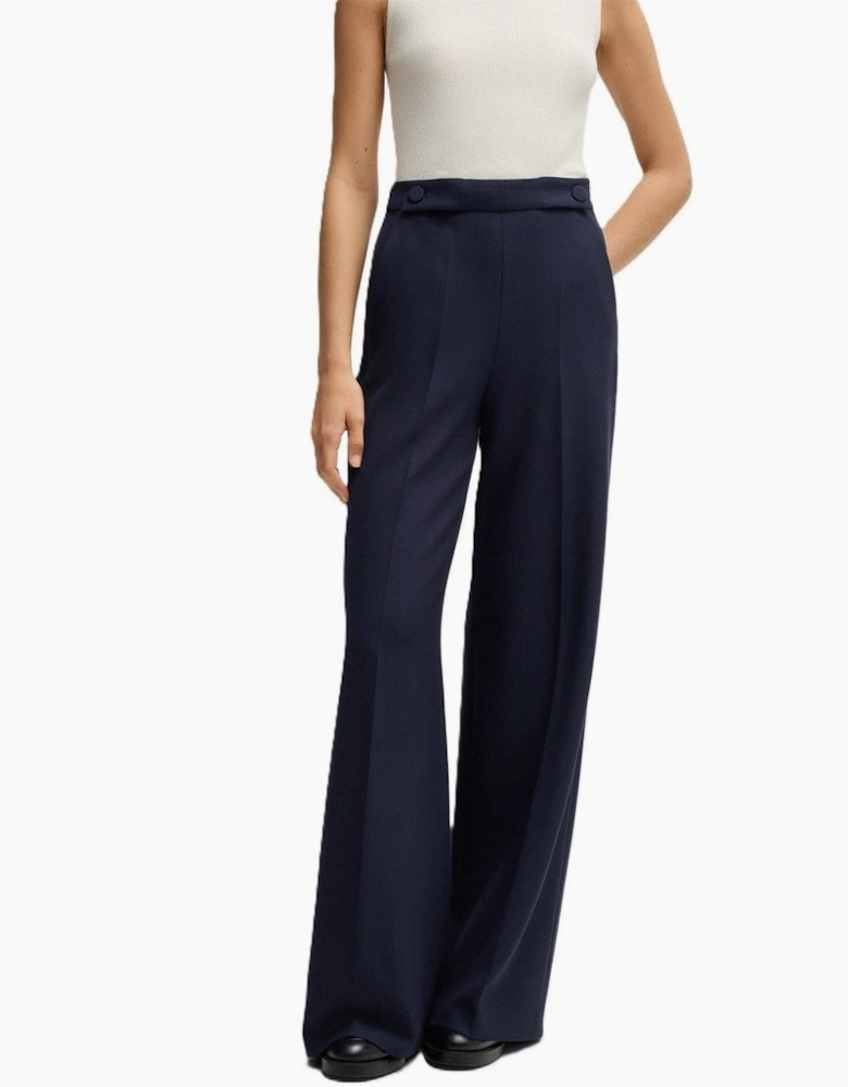Tupita Solid Patterned Straight Leg Trousers