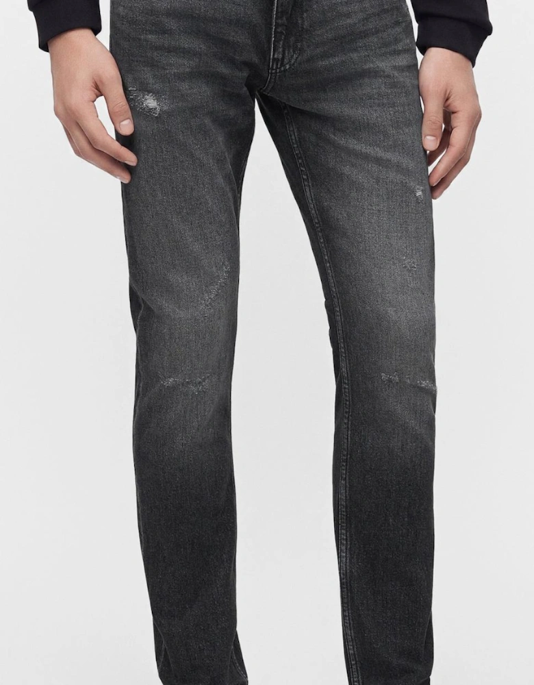 HUGO 734 Extra Slim Fit Distressed Charcoal Grey Jeans