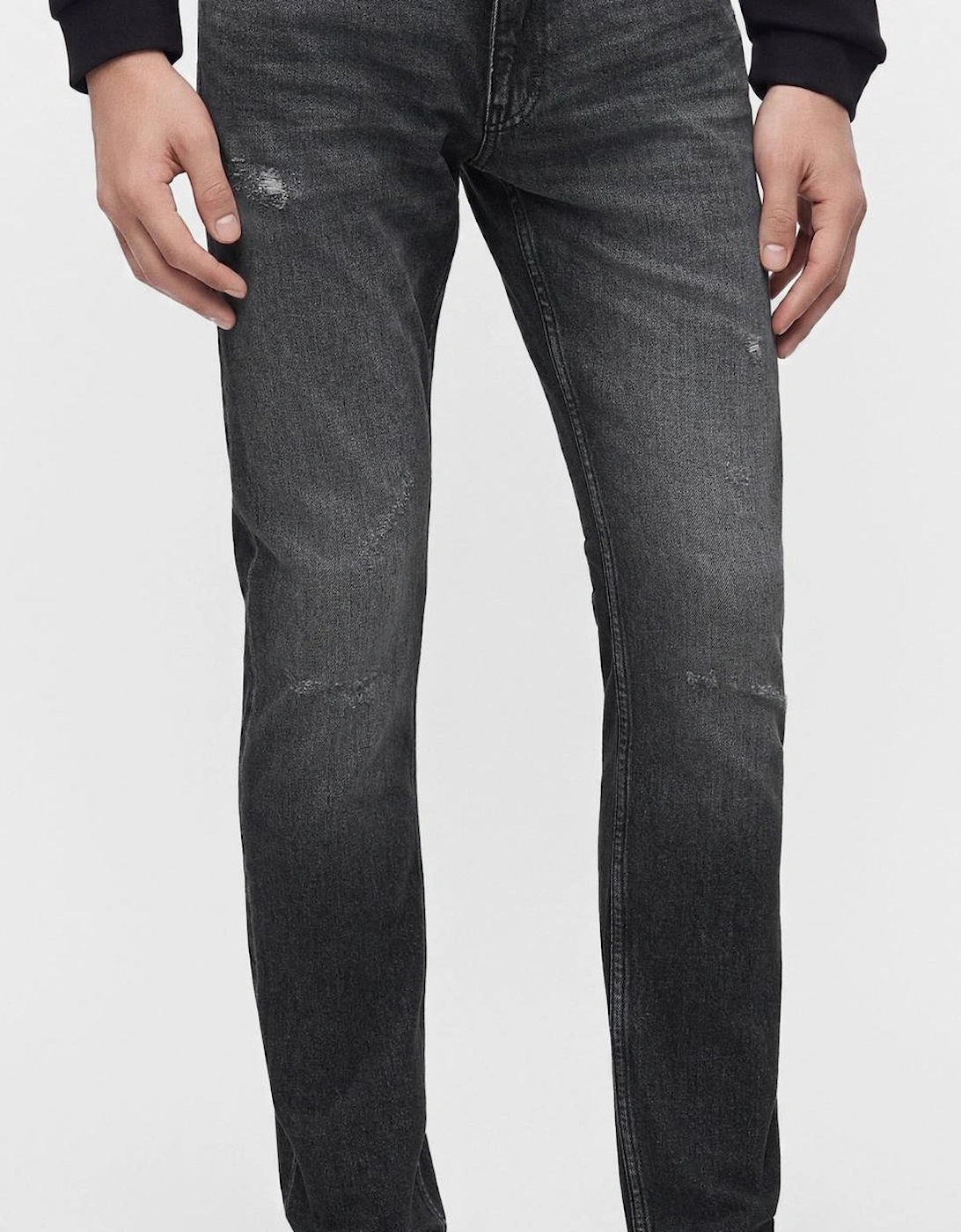 HUGO 734 Extra Slim Fit Distressed Charcoal Grey Jeans