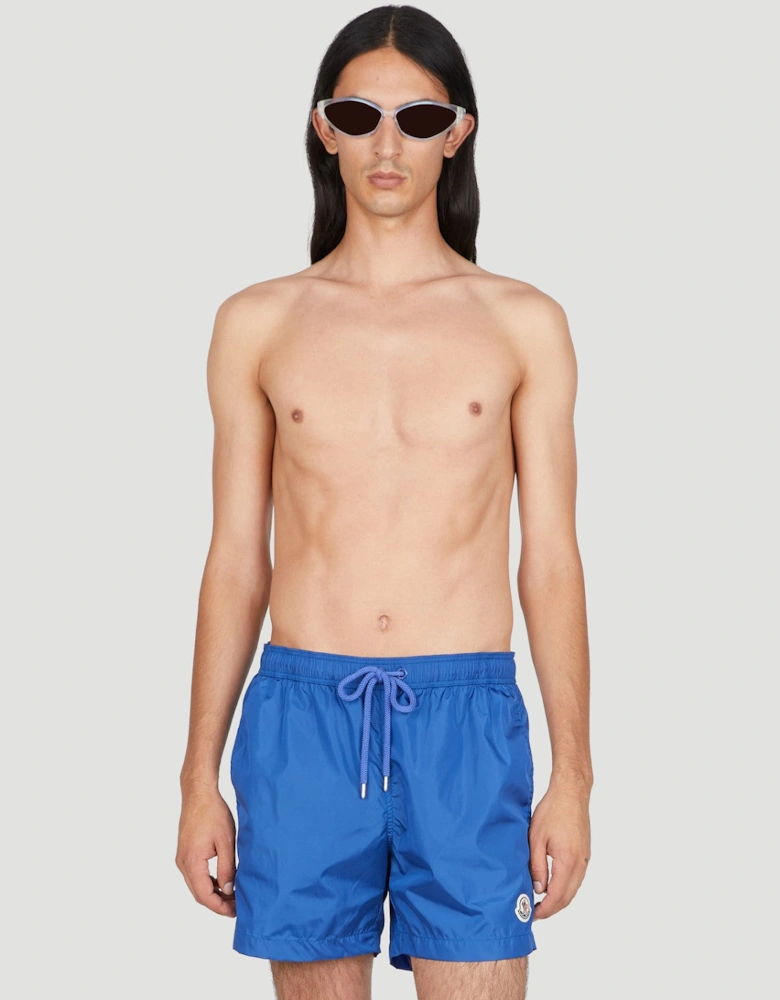 Moncler Boxer Mare Logo Patch Swim Shorts