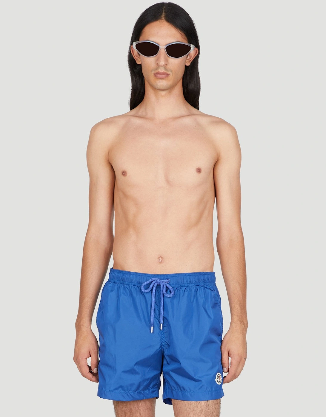 Moncler Boxer Mare Logo Patch Swim Shorts