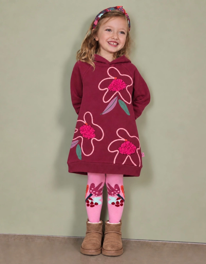 Girls Purple Hooded Sweatshirt Dress