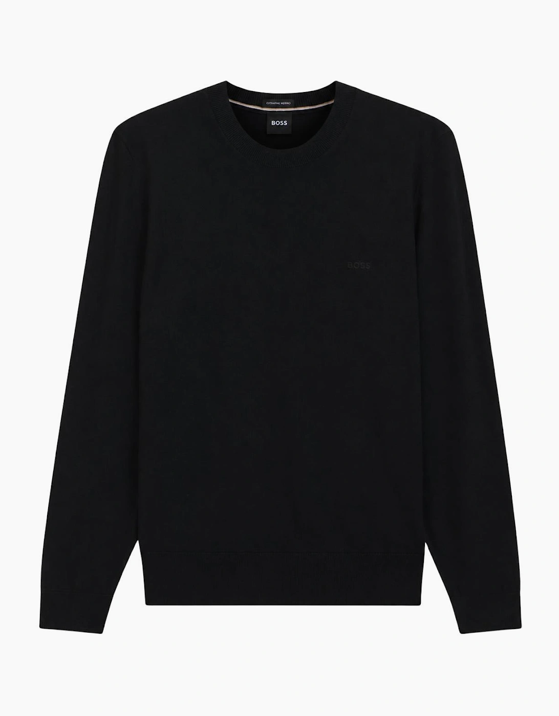 H-Leno Crewneck Black Knitwear Jumper