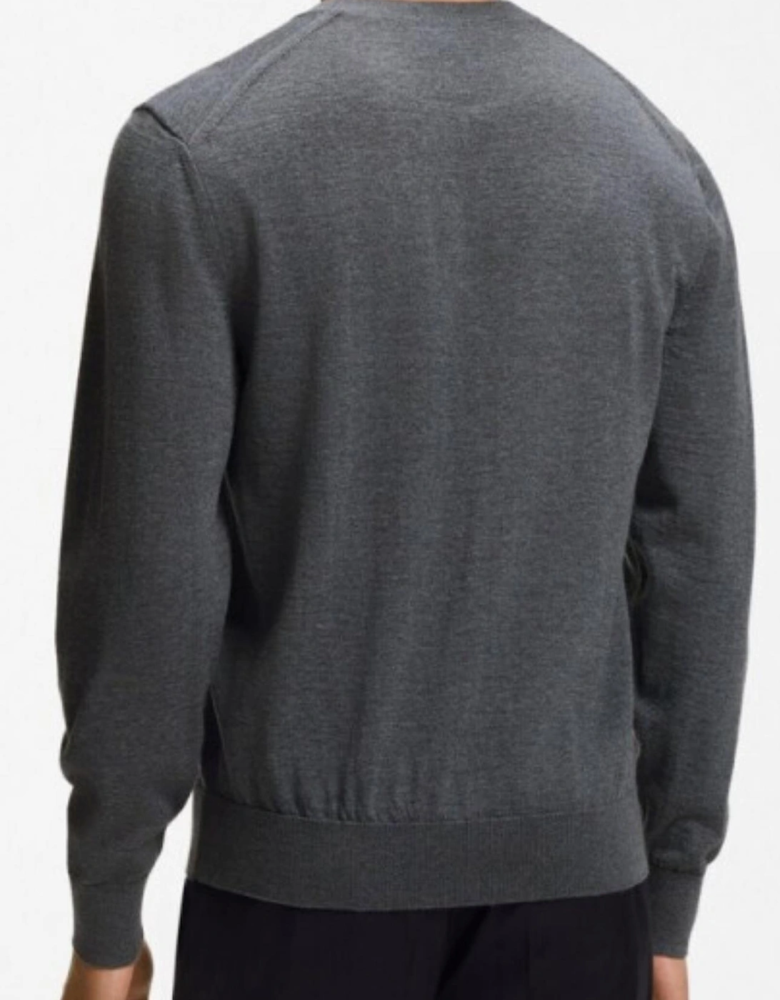 H-Leno Crewneck Grey Knitwear Jumper