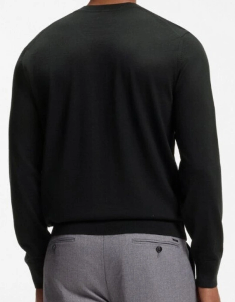 H-Leno Crewneck Black Knitwear Jumper