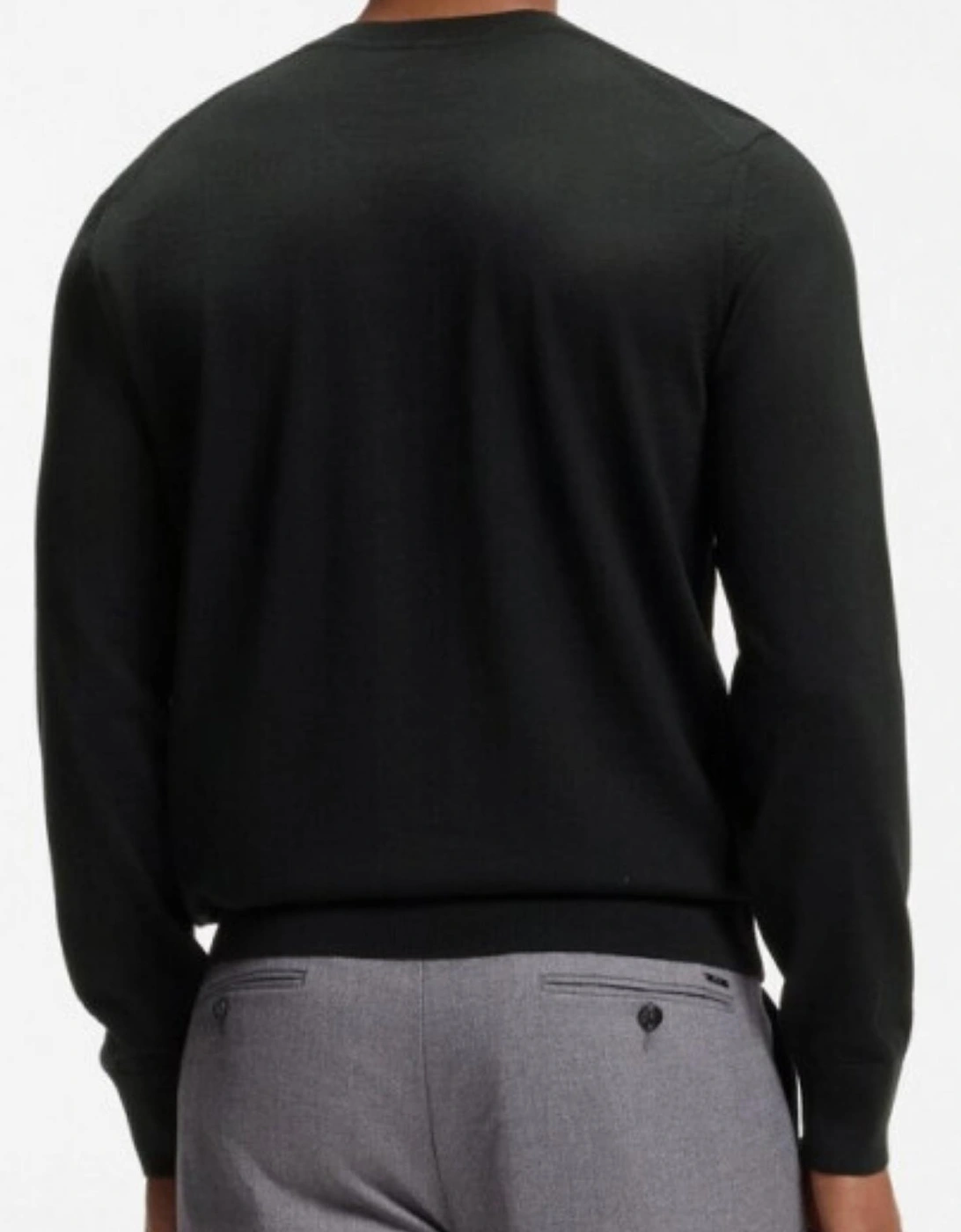 H-Leno Crewneck Black Knitwear Jumper