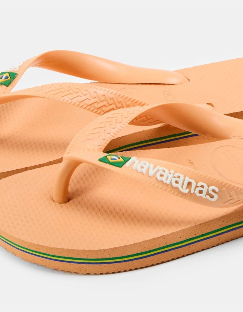 Womens Hav. Brasil Logo Ruby Red Ruby Red Flip Flops