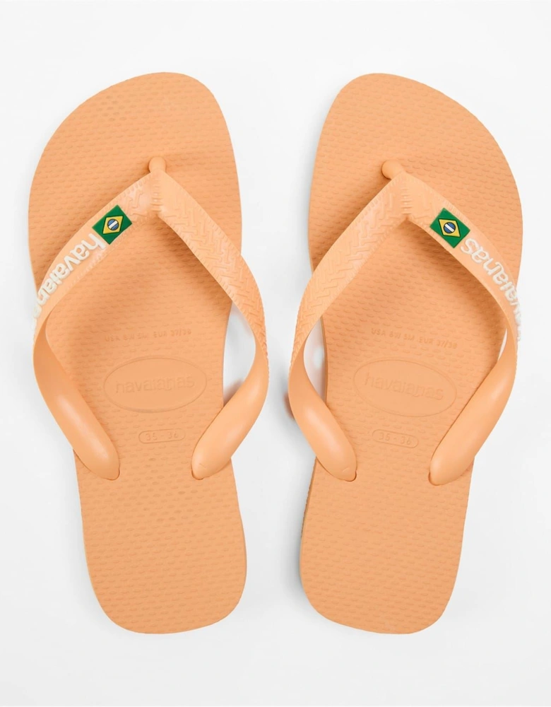 Womens Hav. Brasil Logo Ruby Red Ruby Red Flip Flops