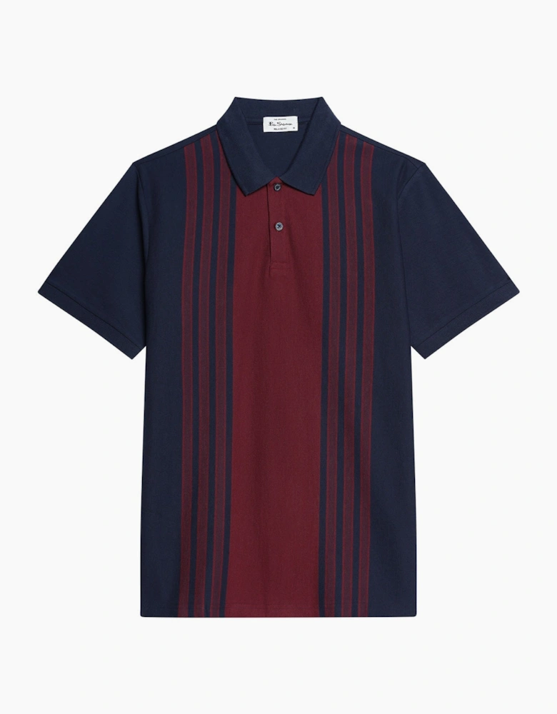 Ben Sherman Mens Birdseye Stripe Short Sleeve Polo Shirt