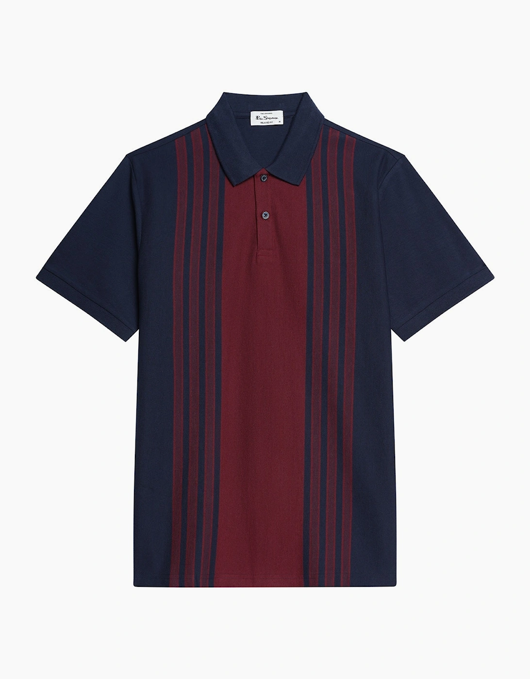 Ben Sherman Mens Birdseye Stripe Short Sleeve Polo Shirt