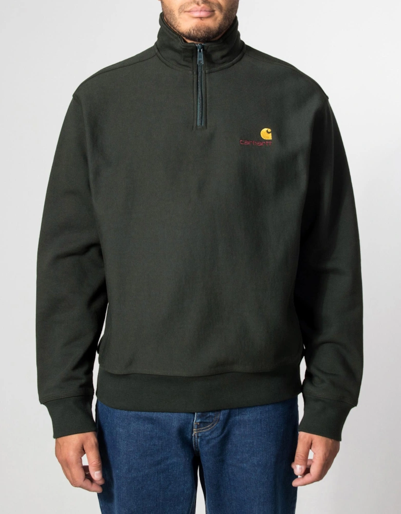 Loose Fit Quarter Zip American Script Sweatshirt