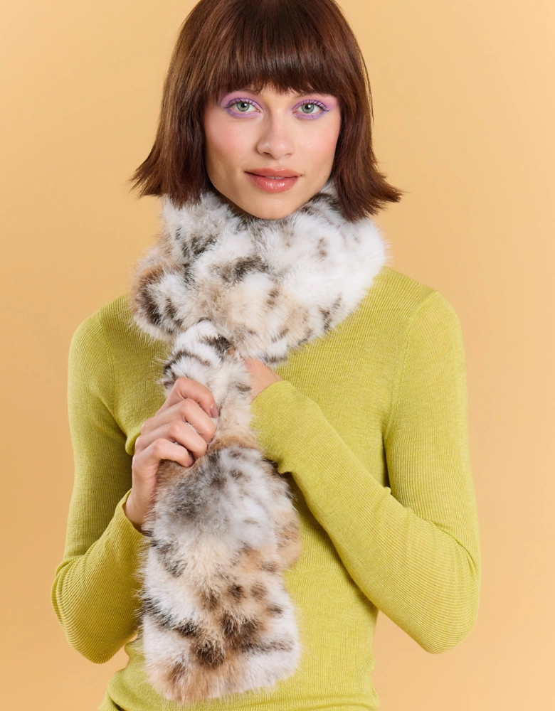 Faux Fur Scarf in Animal Print
