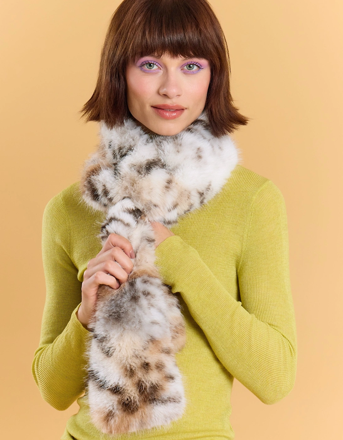 Faux Fur Scarf in Animal Print
